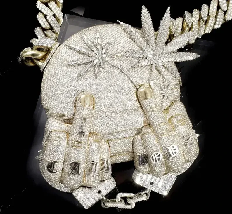 Iced Out Custom Letter Pendant 925 Sterling Silver Vvs Mossanite Diamond Number Name Logo Pendant Hip Hop Jewelry 1
