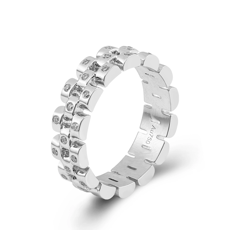 Sentille de lunette Anneaux de diamant pour hommes 18k White Gol Lab Diamond Men Men de diamant Unique Design Diamond Ring Band Exquis Men Bijoux 1