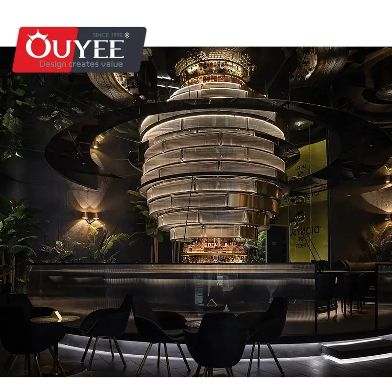 Comptoir de bar lounge sur pied pour intérieur sombre 1