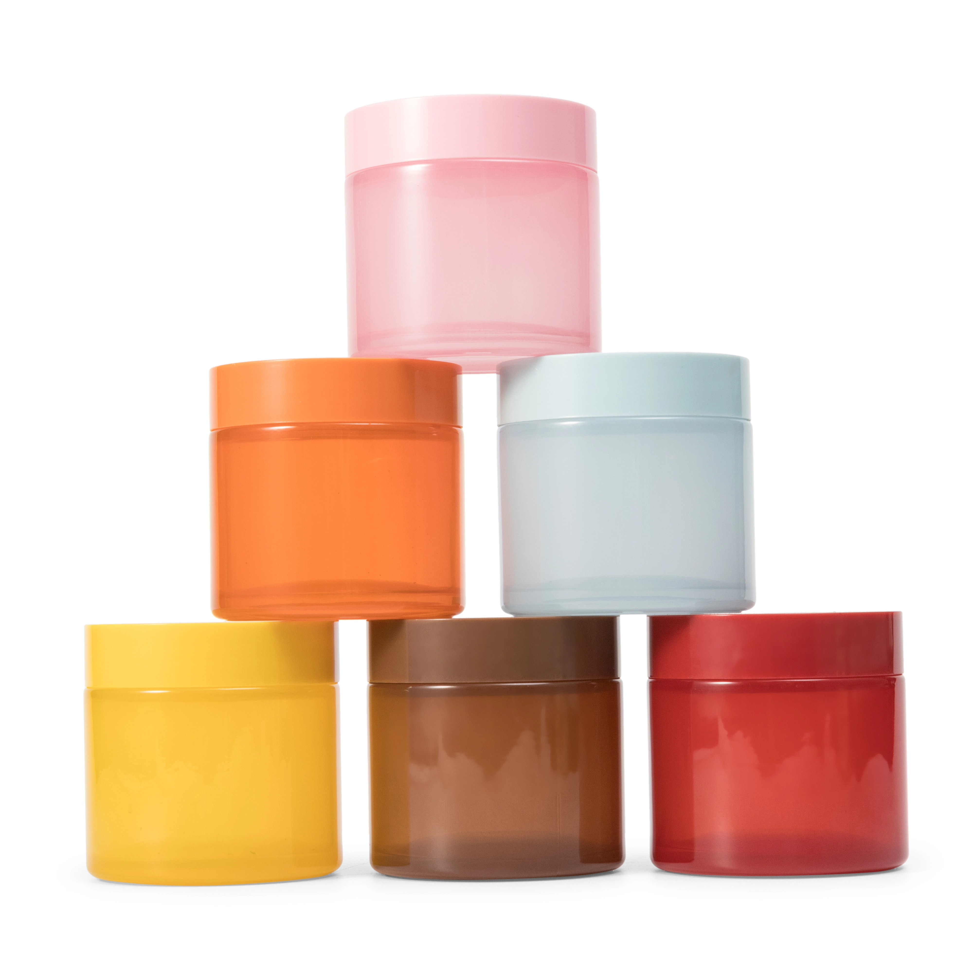 Matte Black 2oz Glass Jar with Cream White Lids - Cosmetic Packaging 1