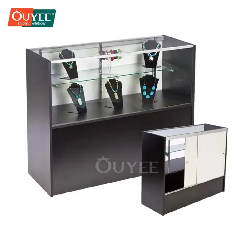 Vitrine de vidro com estrutura de alumínio e iluminação LED de visão completa para lojas de varejo. 1