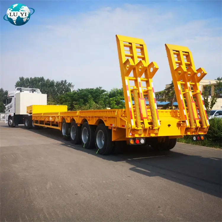 4 оси многофункциональные функции 100 T Lowed Semi Truck Tracker с 1