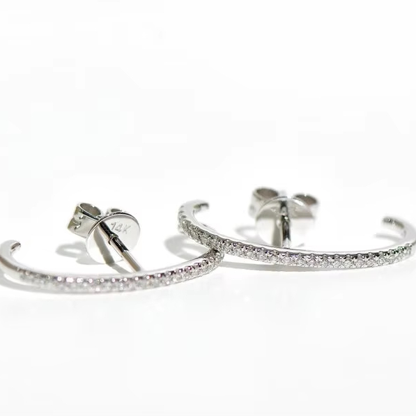 Fashion Earrings Trend 2021 Solid Gold 14k Pave Diamond Ear Suspender Earrings Exquisite Earrings Dainty Jewelry 1