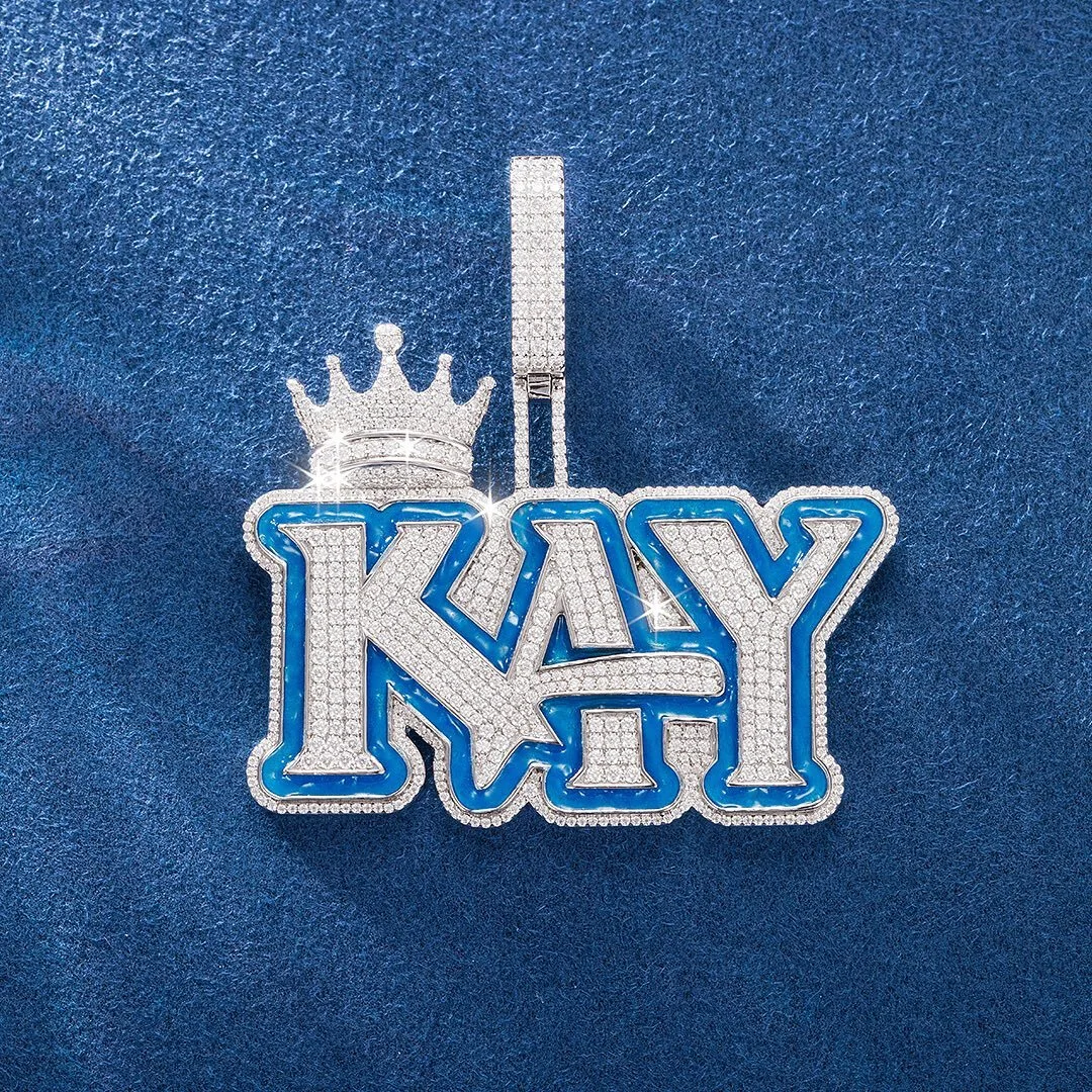 Factory Customized Name Iced Out Jewelry Vvs Moissanite Diamonds Cross Custom Name Hip Hop Letter Pendant 1