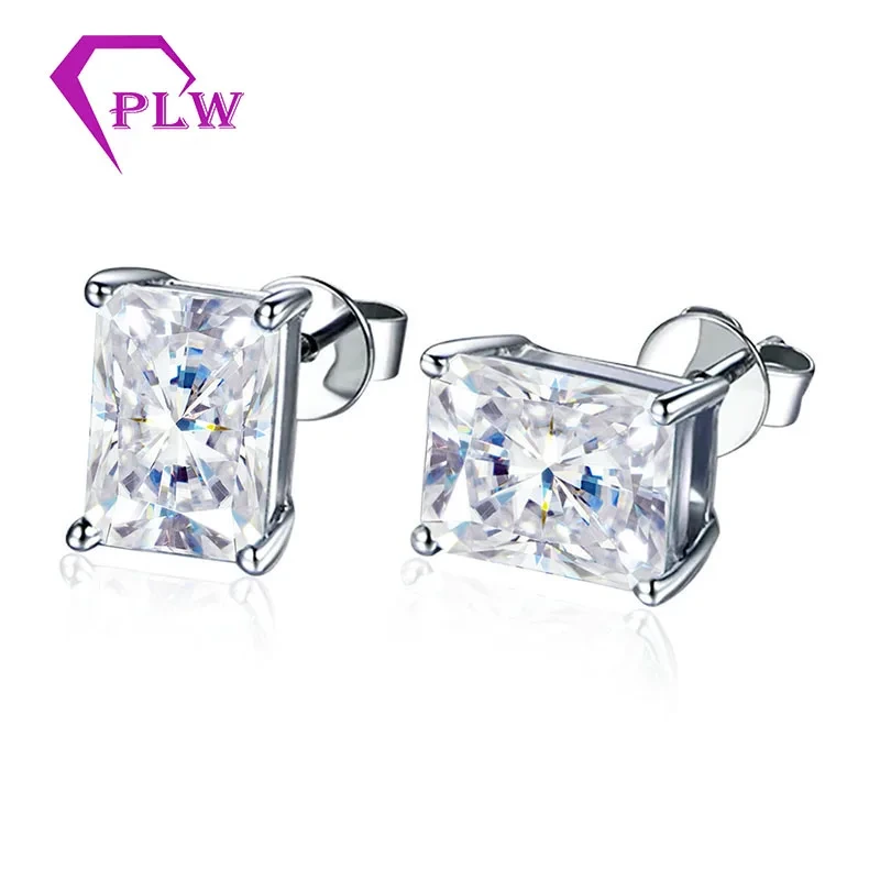 Joyas personalizadas de 14k de oro blanco 6 mmx8mm MOISSANITE PEENTOS DE PARAS PARA GIRLAS 1