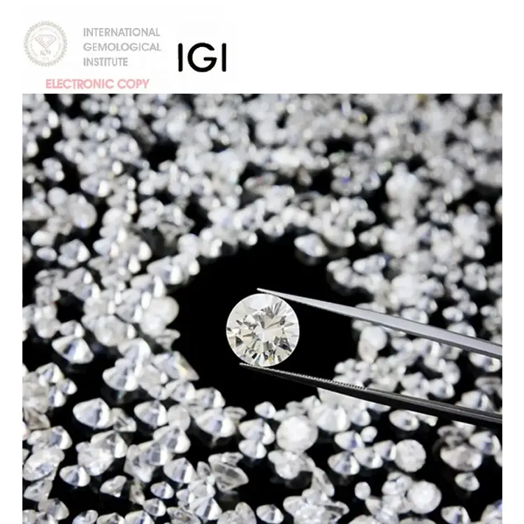 Voaino Custom Lab Grown Diamond 0.3 Mm 0.5 Mm 1mm 5mm 0.002-2 Carat Vvs Cvd Hpht Melee Loose Lab Diamond 1