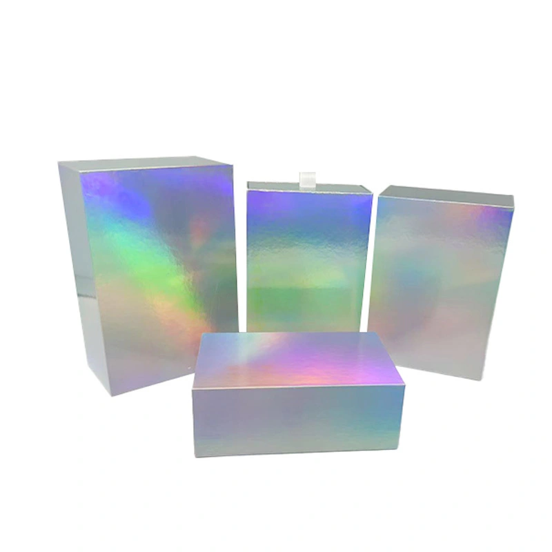 High-grade Kraft Paper Square Cosmetic Box Custom Laser Glossy Embossed Recycled 1