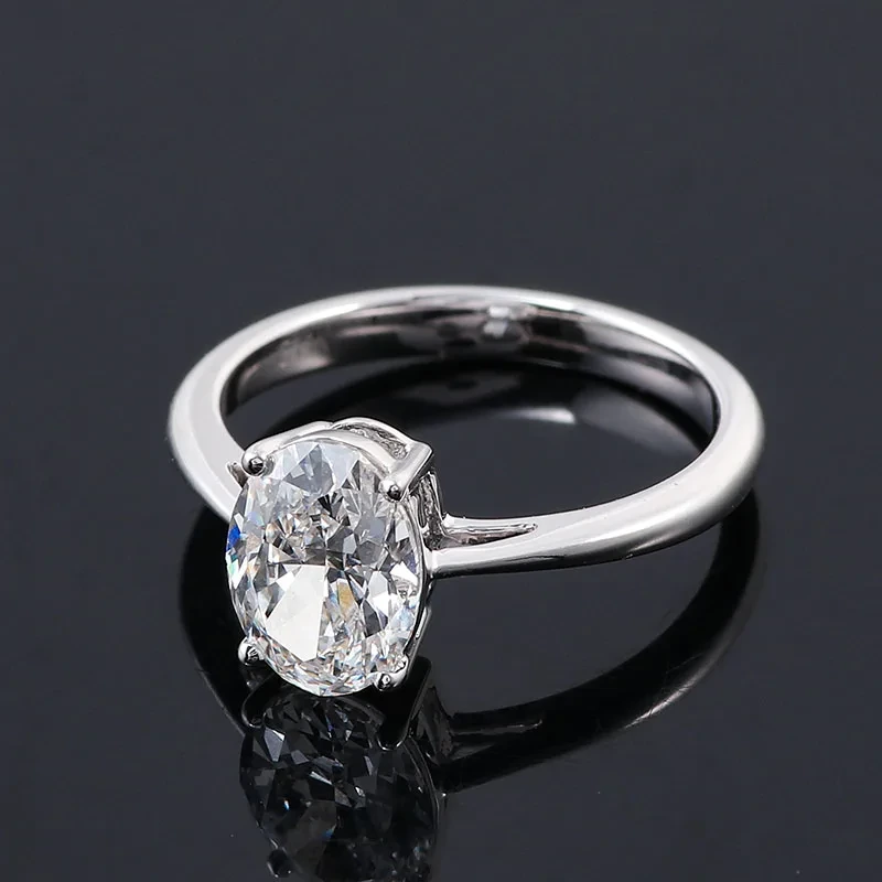 Anneau d'Ovale Cut Moissanite Provence Classic Fine Jewelry Def Color Moisanite 14K Bague en or blanc 1