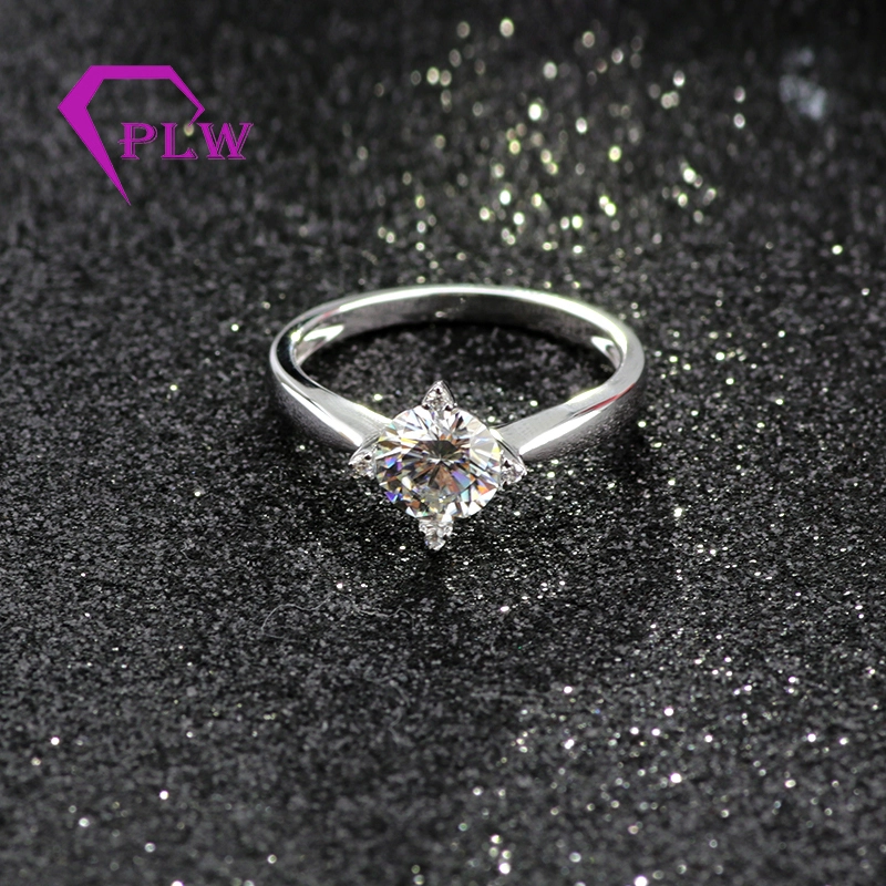 4 PRONG SIGNET 1CT Forever incolore blanc Moisanite Diamond Diamond Solitaire Anneau de fiançailles 1