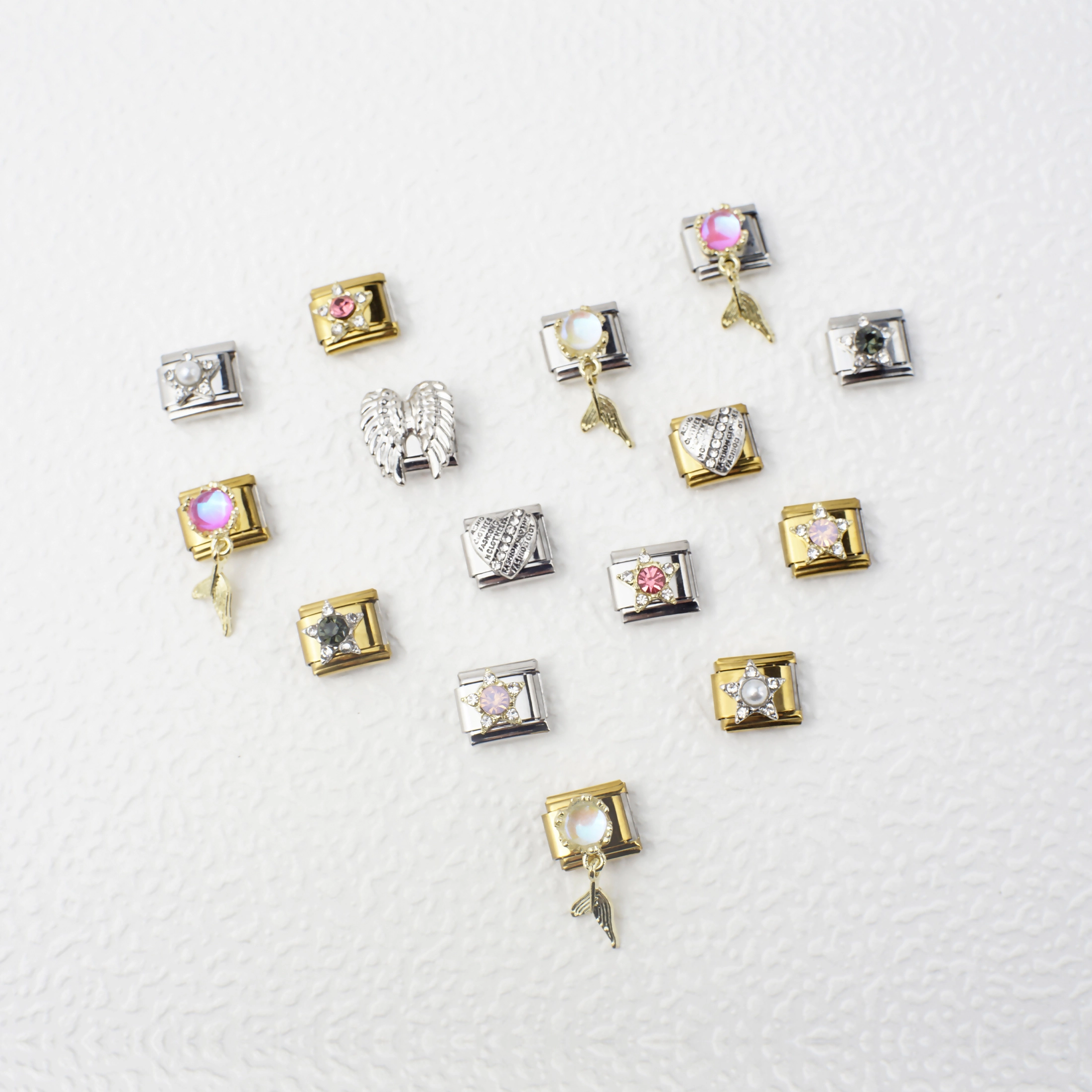 2025 Diy Personalized 304 Stainless Steel Italian Tail Star Series Charm Bracelet 9mm * 10mm Module 1
