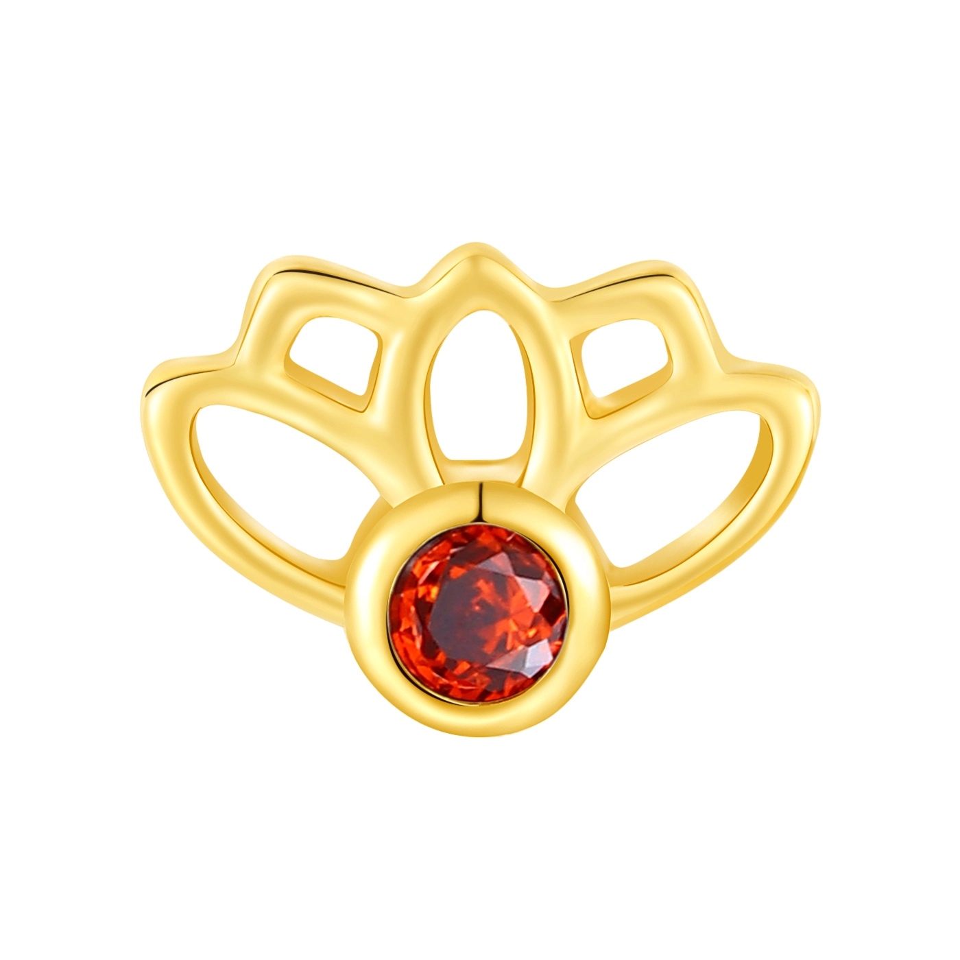 Eternal Metal 14k Solid Gold Lotus Ear  Nose Jewelry Threadless Wedding Fashion With Zircon For Engagement Parties 1