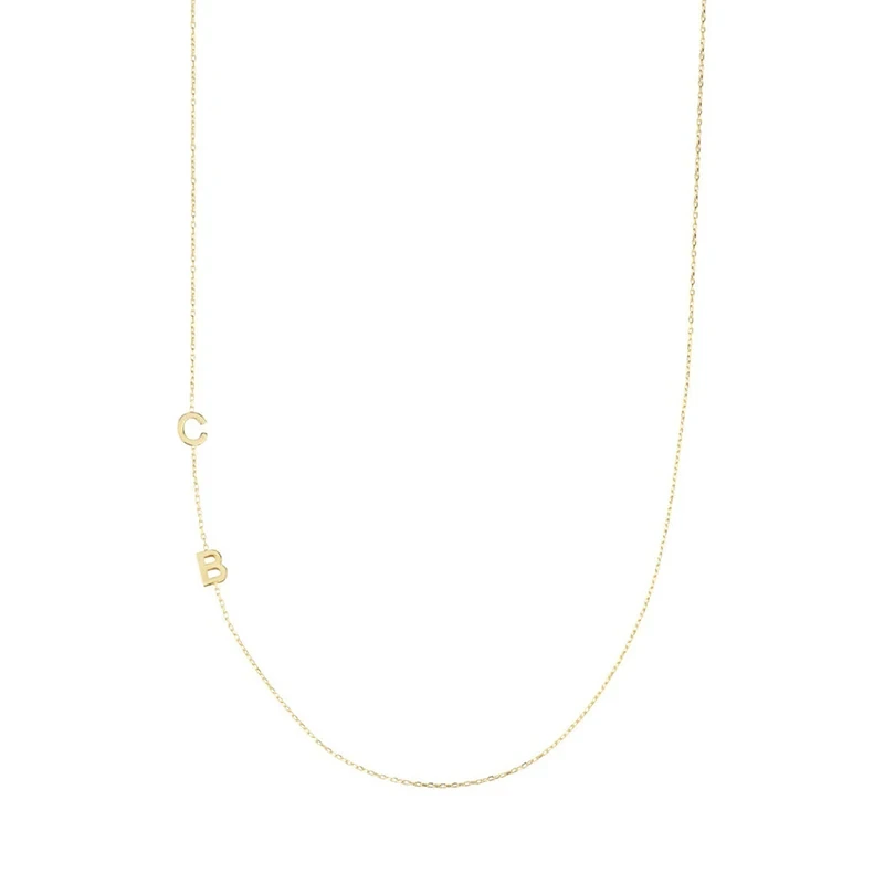 Cadeau des femmes superposées personnalisées de petites étiquettes personnalisées en or de 14 carats Collier de charme initial 1