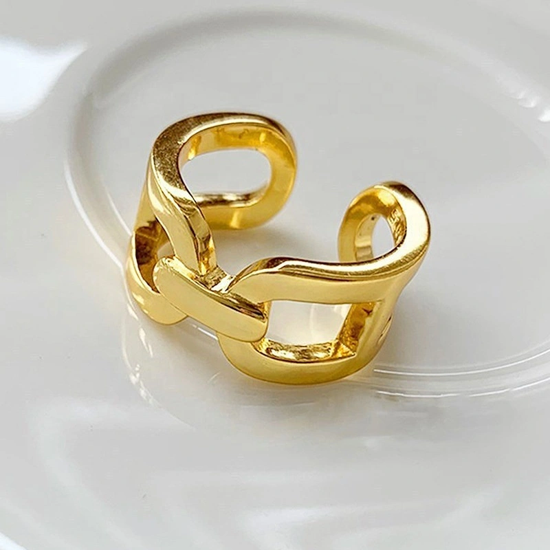 New Open End Ring For Women's Instagram Chain With Small And Narrow Design Gold Ring Ring Jewelry 1