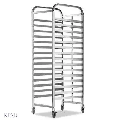 Stainless Steel Aluminum Bread Tray Cart for Bakery Delivery Hotel Suitable Bread Trolley 5