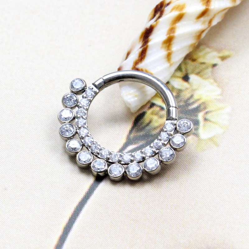 Eternal 16g Astm F136 Titanium Hinged Segment Ear Clicker Piercing Jewelry 1