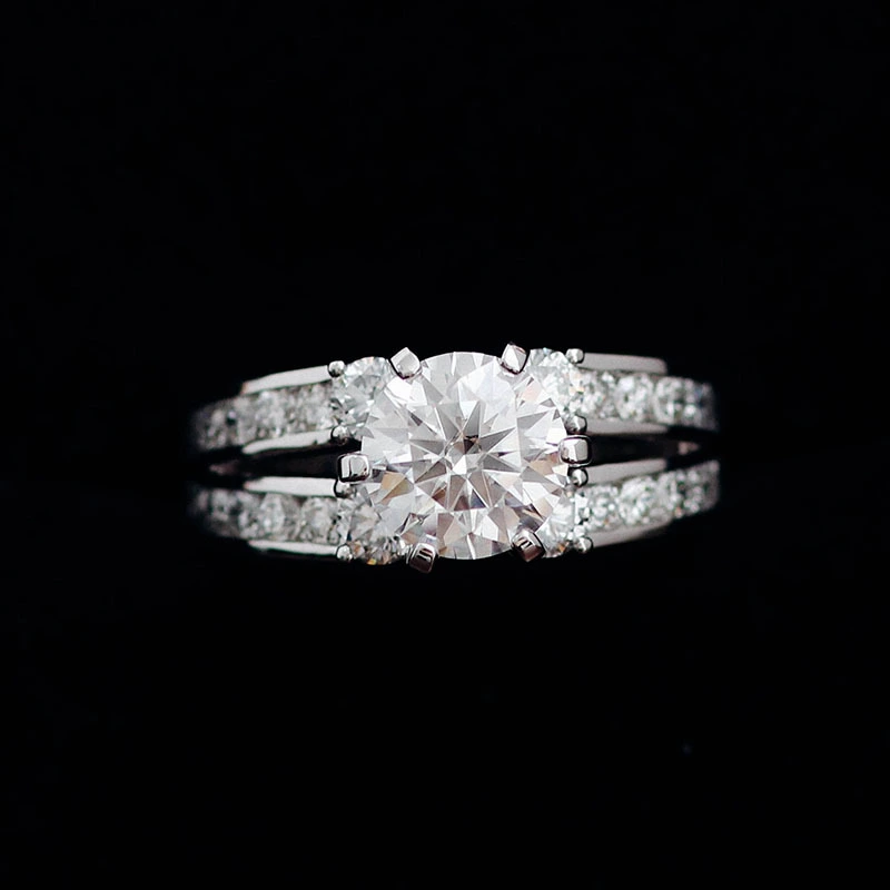 Vintage Ladies 2 Carat Moissanite Diamond Ring Set Wedding Rings Party Evening Dress Accessories Jewelry Ladies Rings 1