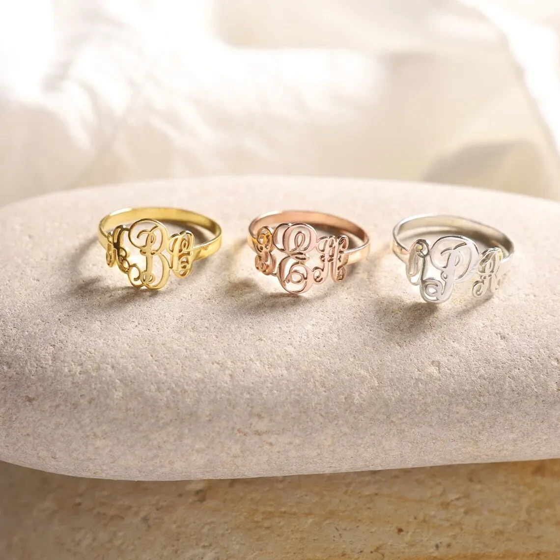 Provence Schmuck individuelles Design Frauen Braut Hochzeit Solid Gold 22 Karat Gold Ring 1