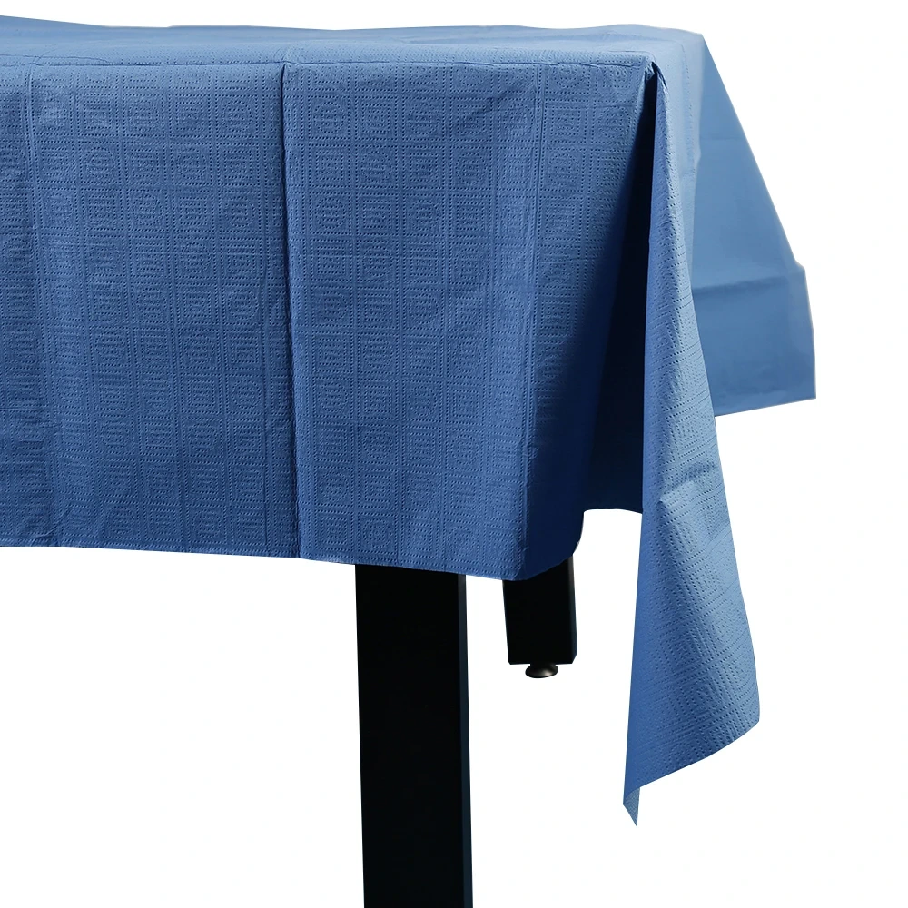 Blue Biodegradable Table Cover - Eco Friendly Water Proof Paper Tablecloth 1