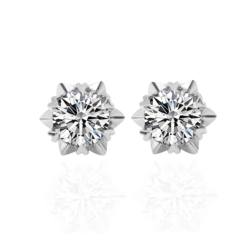 Pendientes de oro blanco de 10k118k cómodo tapa trasera cómoda T casi incoloro (GHI) 0.5 quemaduras de moissanite de 0.5 pendientes de moissanite wome 1