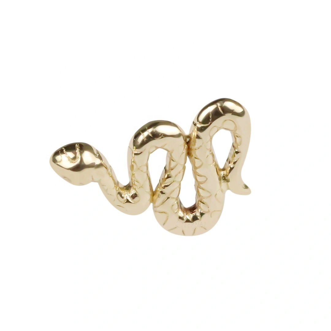 Eternal Metal Snake Shaped Wholesale 14k Solid Gold Tops Piercing Jewelry 1