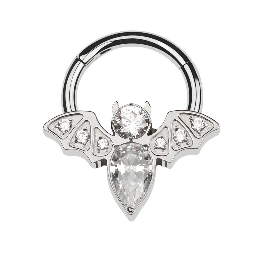 Eternal Meterl Astm F136 Titanium Bee With Cubic Zircon Segment Ring Piercing Jewelry 1