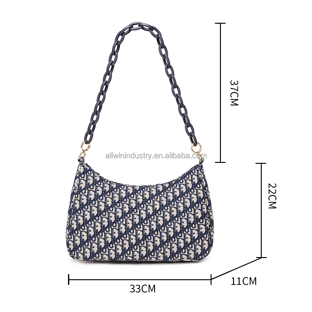 2024 New Fashion Handbags Light Lady Shoulder Bags Hobo Saddle Bag In Jacquard Denim 1
