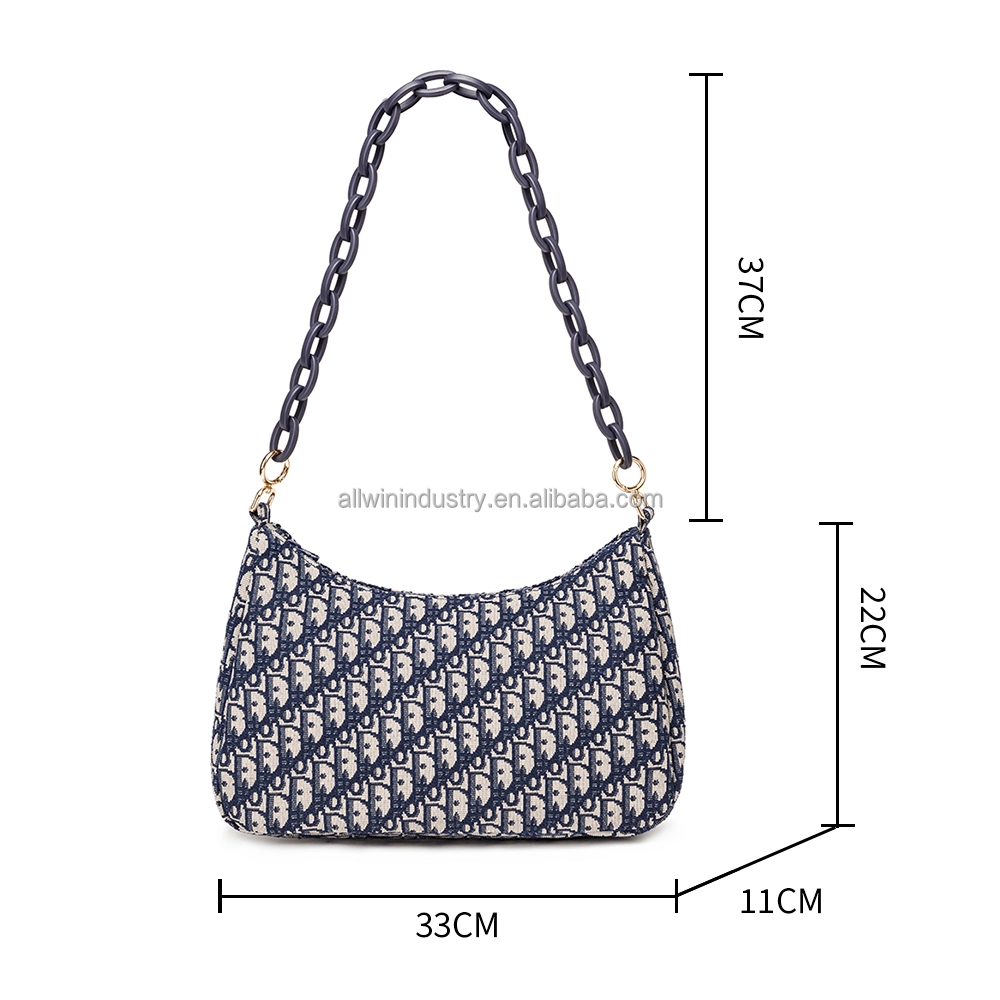 2024 New Fashion Handbags Light Lady Shoulder Bags Hobo Saddle Bag In Jacquard Denim 1