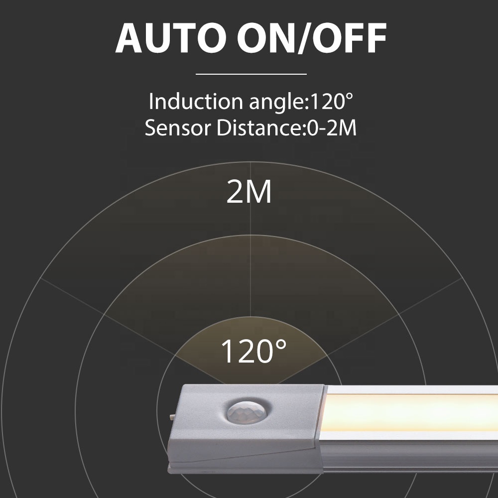 Rechargeable Motion Sensor 40CM 60CM Kitchen Showcase Dimmable USB Rechargeable LED Cabinet Light 4