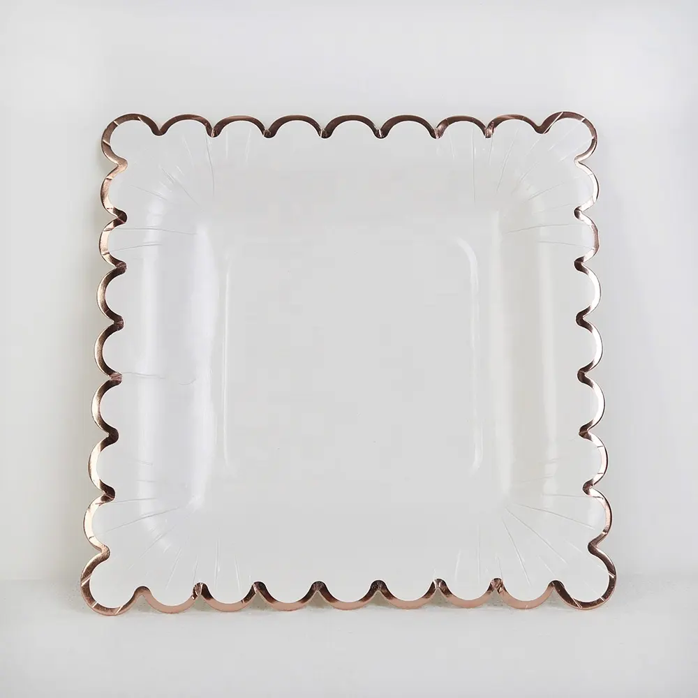 Party Paper Plates Square Green Leaf Printed Paper Plate by Xiangsheng 2