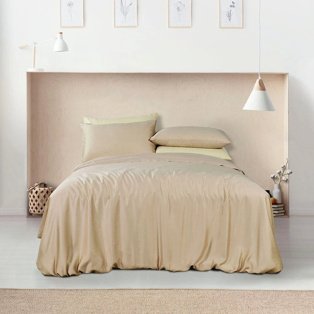 طقم أغطية سرير سادة مصنوع من 100% Tencel™ Lyocell، طقم ملاءات سرير كامل الحجم، أغطية سرير فاخرة للبيع بالجملة 1