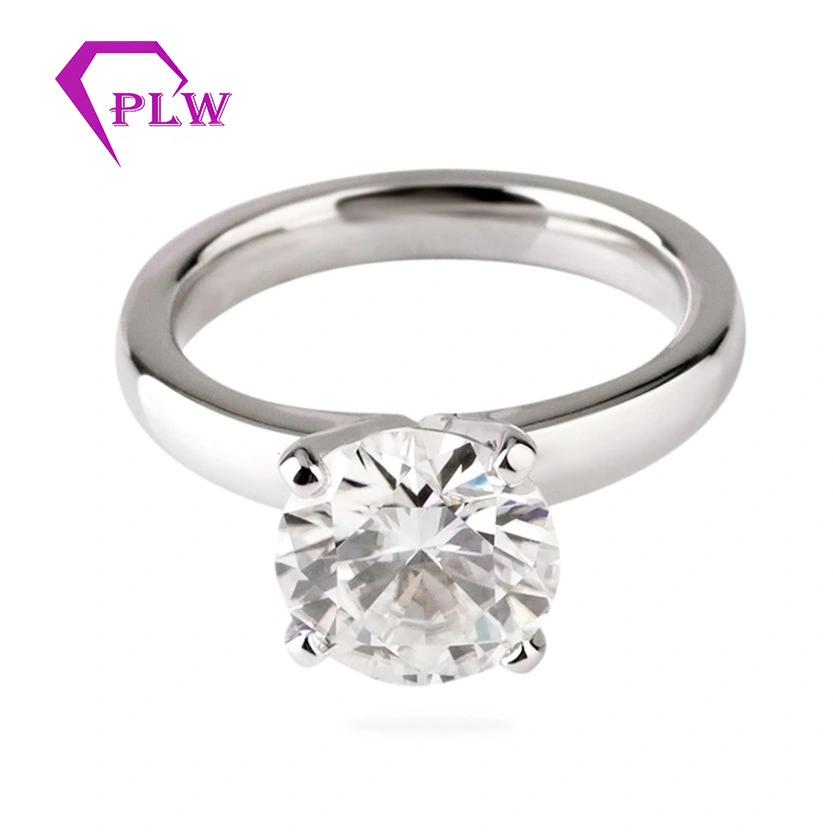 Coupe ronde 3 CT Moisanite Anneau de fiançailles Solitaire Floral Solitaire en or blanc 10k 1