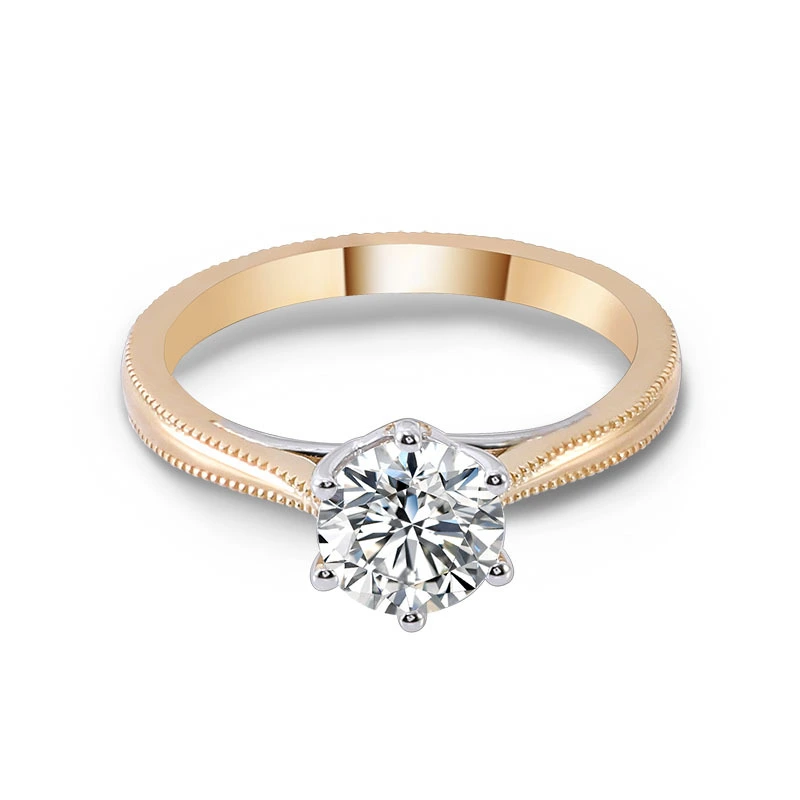 VVS1 D Couleur jaune 3CT 10k Gold Diamond Diamond Luxury Moisanite Engagement Fashion Anneau Fine Bijoux de haute qualité Anneaux 1
