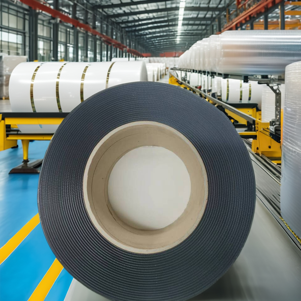 Rotolo di reggetta in plastica per imballaggio in PP blu per sigillatura di pallet e scatole 2