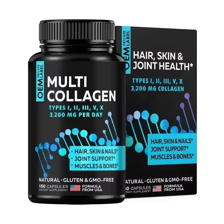 MultiCollagen Capsules (I/II/III/V/X) 150pc Bone&Hair/Nails 1