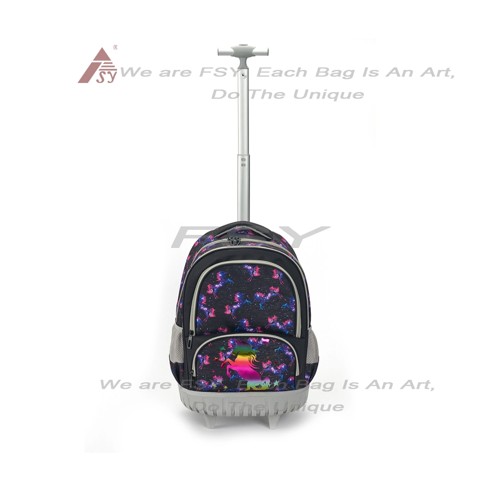 Customized Logo Waterproof Unicorn-patterned Cute Fashion Girls Primary Children Backpack Trolley School Bags Kids 1