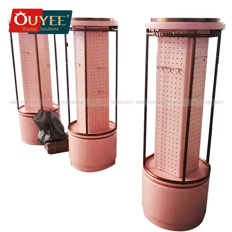 حامل عرض خشبي دوار كهربائي 360 درجة للنظارات الشمسية والمجوهرات 1