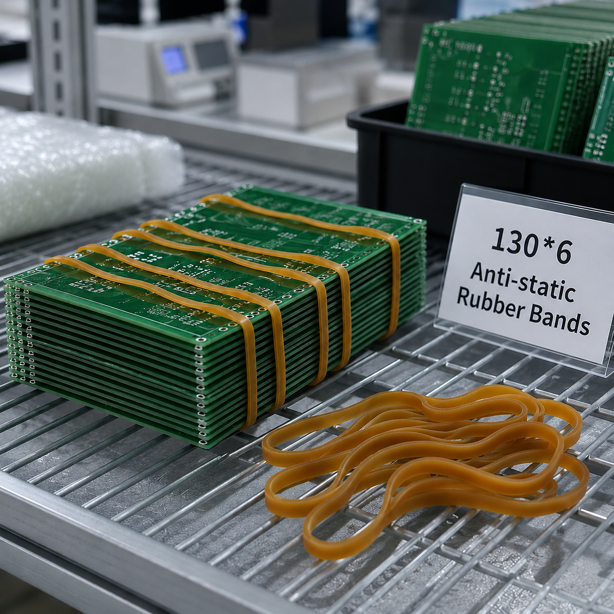 130x6mm Anti-Static ESD Safe Rubber Bands for PCB Packaging – Bulk Wholesale 1