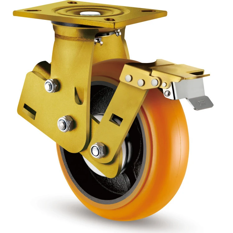 Heavy Duty 8 Inch Swivel Spring Loaded Casters Shock Absorb Casters Wheels 1