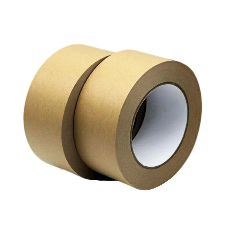 Custom Paper Roll Brown Jumbo Packaging Gummed Craft Reinforced Logo Adhesive Self Writable Kraft Tape 1