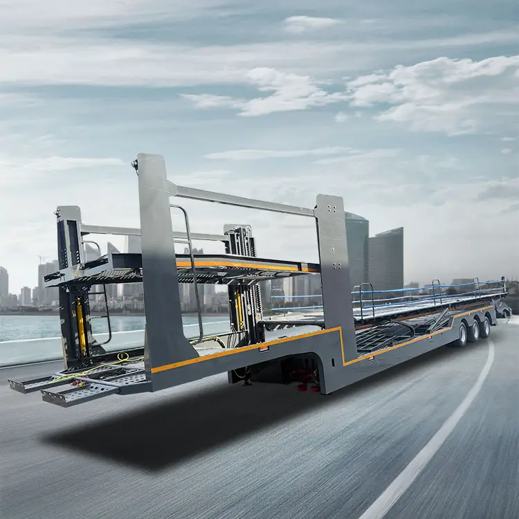 Semi-remorque de transporteur de voitures à double pont à 3 essieux 1