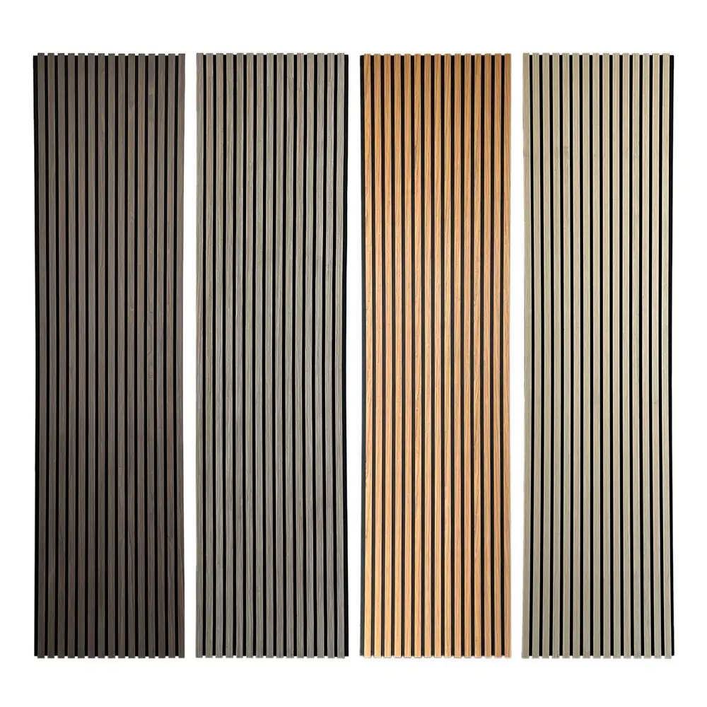 3D MDF Wood Slat Acoustic Panel Soundproof Wooden Wall Sound Absorber 1