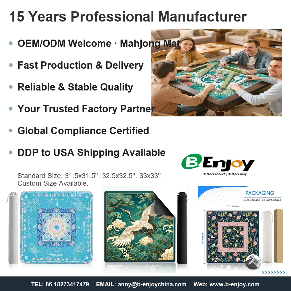 Mahjong Mat For Tournament Custom Neoprene Rubber 33 Inch Odorless Non Slip Table Mat Factory Direct Ddp Usa Shipping Premium 6