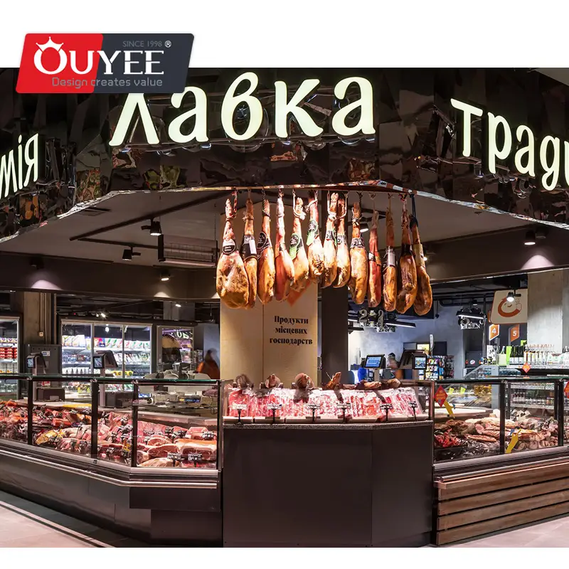 Rayonnages pour fruits et légumes de supermarché avec séparateurs 1