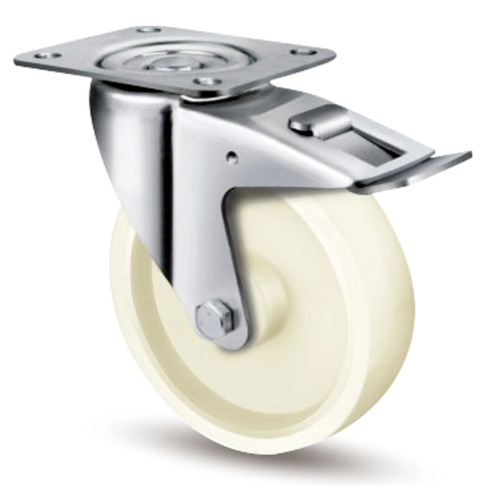 100mm European Plastic Transport Casters Swivel Trolley Industrial 4 Inch Nylon Caster Wheels 1