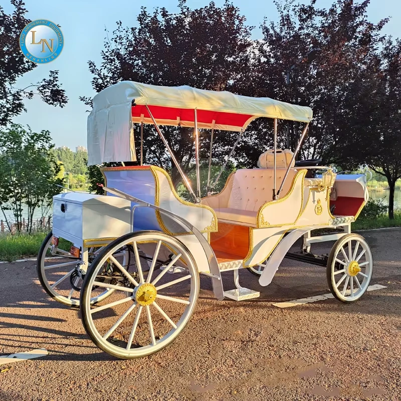 Customized Wedding Horse Drawn Carriage Wagon Sightseeing Royal Electric Horse Carriage For Sale1 1