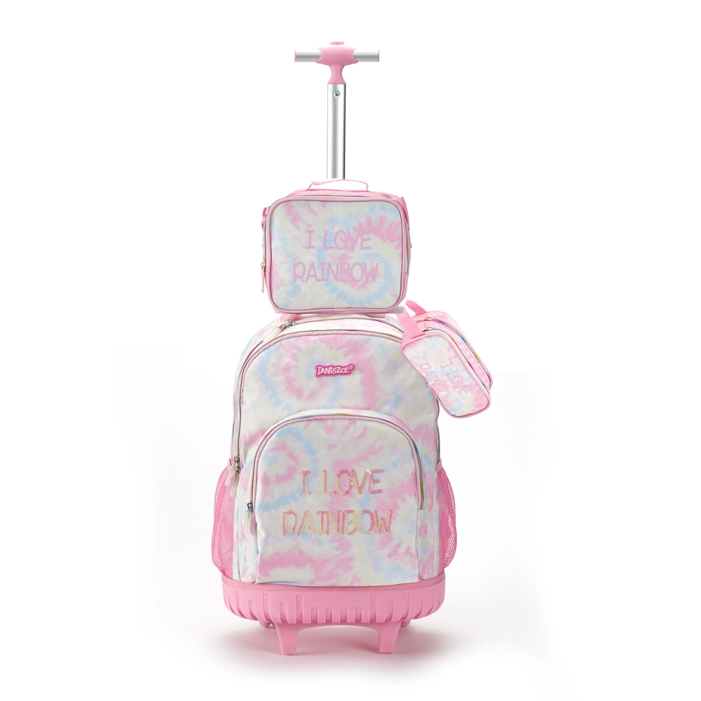 2024 Wholesale Custom New Kids Wheels School Bags 3 In 1 Set Student Children Girls Luggage Sets Trolley Backpack 3 Pieces 1