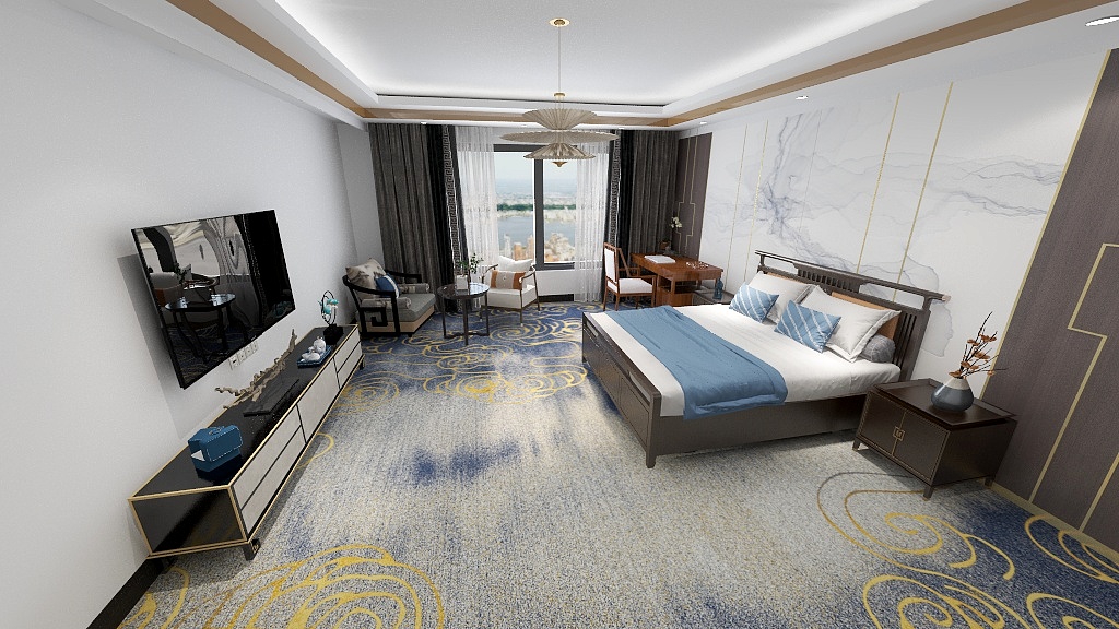 Luxury Hotel Customized Wool Nylon Corridor Carpet Tiles 5