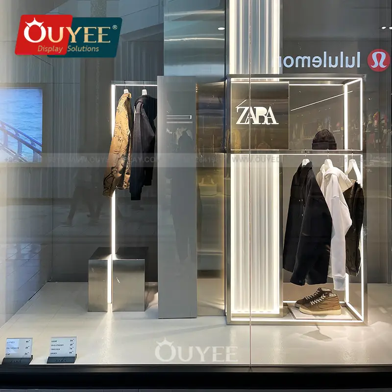 Wiederverwendbare Messestand-Bekleidungsdisplays mit Aluminiumrahmen und LED-Beleuchtung für Messen und Ausstellungen 1