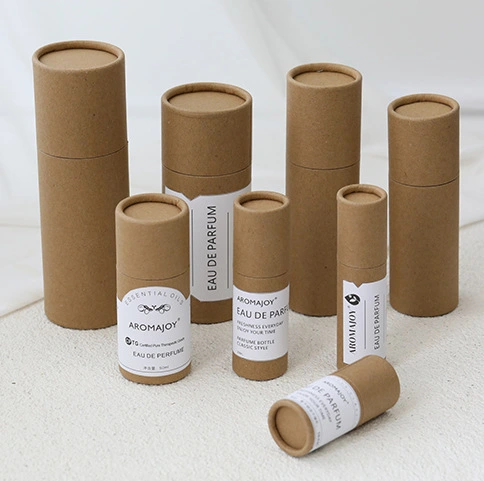 Customizable Cardboard Cylinder Tube Box for Essential Oils Candles Perfume Cosmetics 1