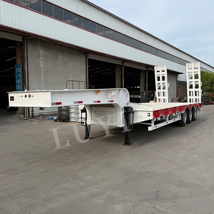 30TON -120TON ثقيلة منخفضة السرير LOWI SEMI مقطورة 4